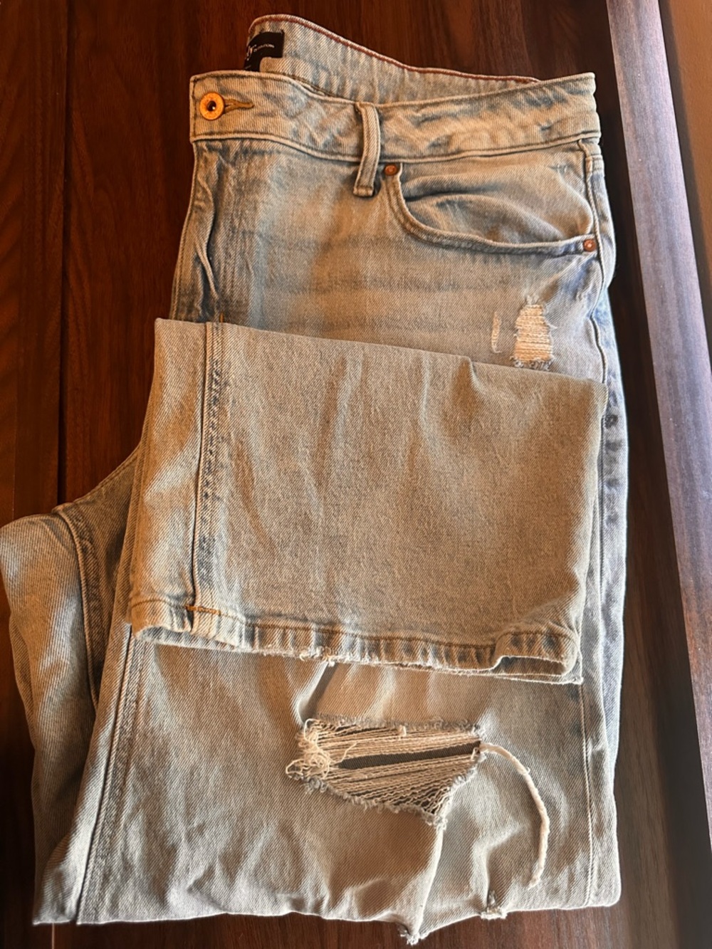 Light Wash Distressed Edgely Jeans 18W Reg L